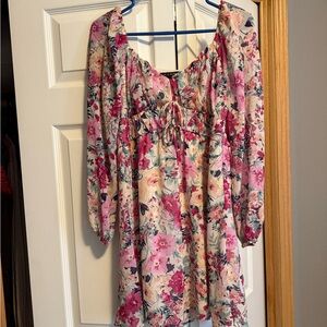 Floral Pink and Cream Dress